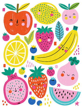 Whimsical Hand-Drawn Fruit Illustration