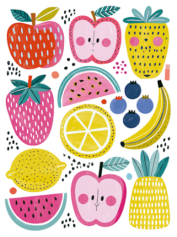 Whimsical Hand-Drawn Fruit Vector Illustration