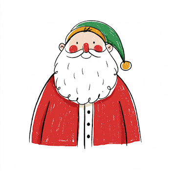 Whimsical Hand-Drawn Santa Illustration