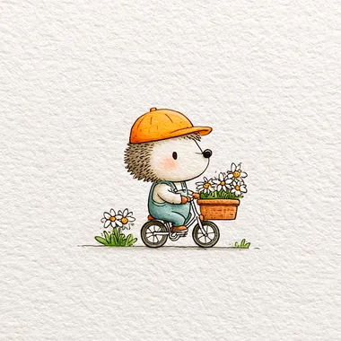 Whimsical Hedgehog on a Tricycle Whimsical Hedgehog on a Tricycle