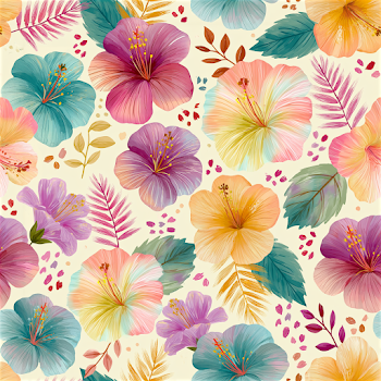 Whimsical Hibiscus Flower Pattern