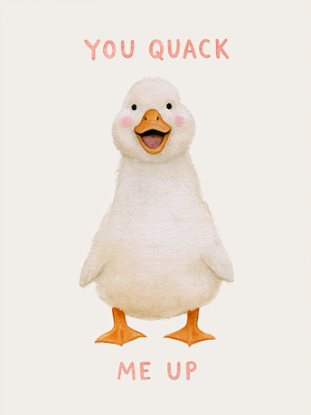 Whimsical Laughing Duck Illustration