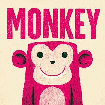Whimsical Monkey Graphic Illustration