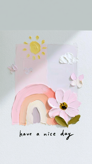Whimsical Pastel Rainbow and Daisy Artwork