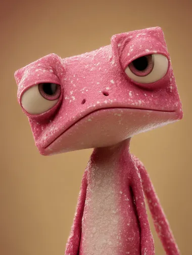 Whimsical Pink Frog Character Whimsical Pink Frog Character