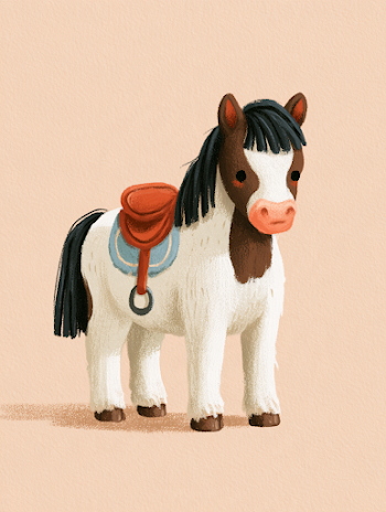 Whimsical Pony with Western Saddle