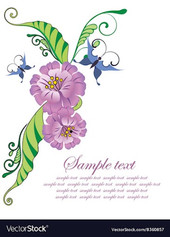 Whimsical Purple Floral Design vector image
