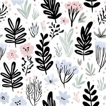 Whimsical Scandinavian Botanical Pattern