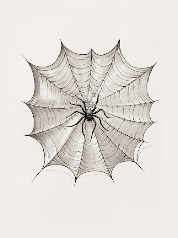 Whimsical Spider Web Illustration
