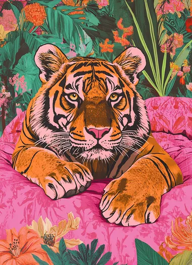 Whimsical Tiger Dreaming: A Pop Art Jungle Fantasy Whimsical Tiger Dreaming: A Pop Art Jungle Fantasy