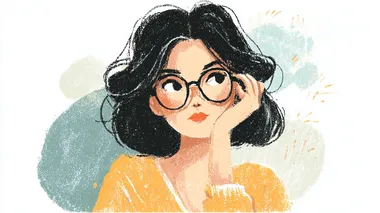 Whimsical Woman in Eyewear - Hand-Drawn Illustration Whimsical Woman in Eyewear - Hand-Drawn Illustration