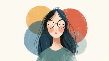 Whimsical Woman with Eyewear - Hand-Drawn Illustration Whimsical Woman with Eyewear - Hand-Drawn Illustration