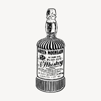 Whiskey bottle clipart, alcoholic beverage | Free Vector - rawpixel