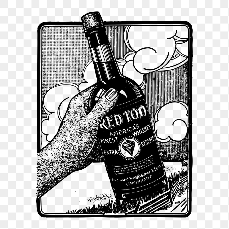 Whiskey bottle png sticker illustration, | Free PNG - rawpixel
