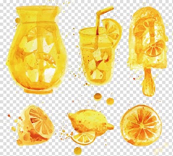 Whiskey Orange juice Cocktail Lemon, watercolor painted lemon transparent background PNG clipart