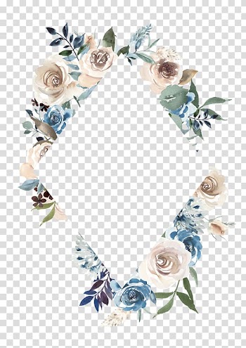 Whit and blue rose , Wedding invitation Paper Drawing Watercolor painting, Watercolour Flowers border transparent background PNG clipart