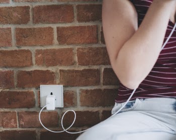 White Adapter Plugged