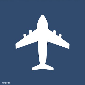 White airplane icon on blue background | Free stock vector - 457666