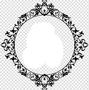 White and black abstract illustration, Monogram Letter, arabesco transparent background PNG clipart