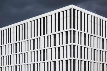 white and black concrete building design