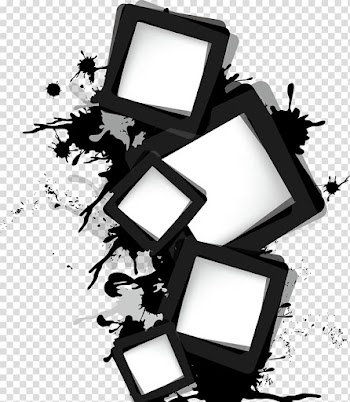 White and black frame , Ink border transparent background PNG clipart