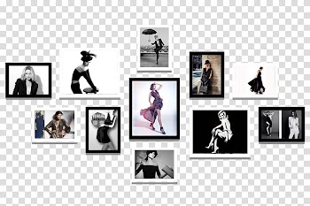 White and black frames, frame Wall, Women's clothing store Fashion Model Wall transparent background PNG clipart