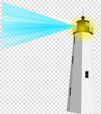 White and black lighthouse illustration, Lighthouse With Blue Light transparent background PNG clipart