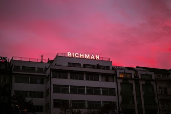 White and Black Richman Building at Nighttime