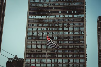 White and Black Striped Flag