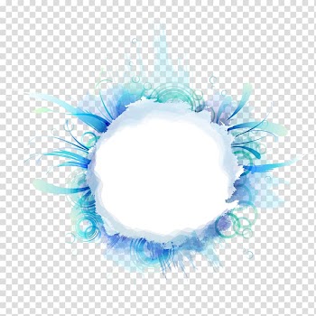 White and blue abstract painting, Watercolor blue circle transparent background PNG clipart