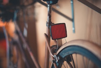 White and Blue Bicycle Photo