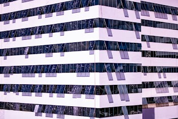 White and Blue Building Illustration