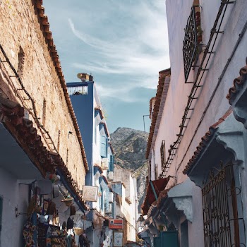 White and Blue Concrete Buildings