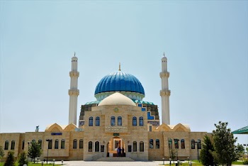 White and Blue Concrete Mosque