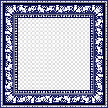 White and blue frame illustration, Wedding invitation Chinoiserie, Chinese wind border texture transparent background PNG clipart
