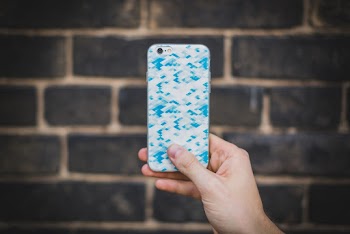 White and Blue Iphone Case