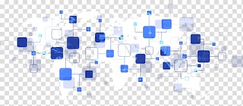 White and blue map illustration, Blue , SCIENCE blue line connecting block transparent background PNG clipart