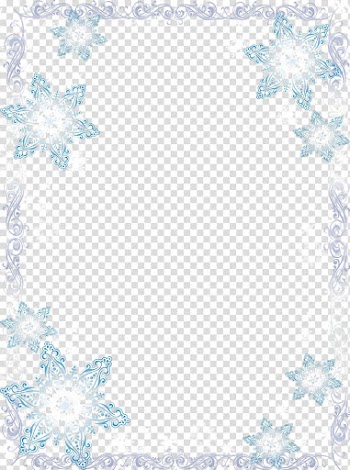 White and blue snowflakes , Pattern, Mood Frame transparent background PNG clipart