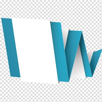 White and blue wave illustration, paper folding banners transparent background PNG clipart