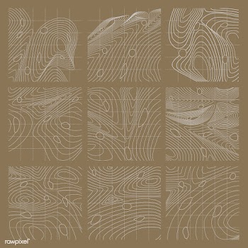 White and brown abstract contour line map set | Free stock vector - 554233
