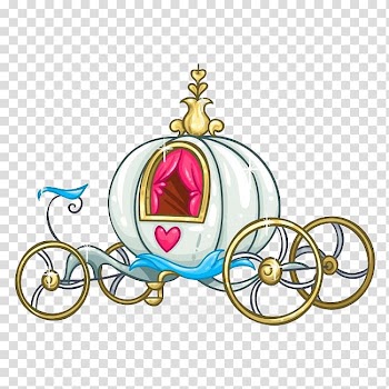 White and brown carriage illustration, Cinderella , Cartoon gilded pumpkin carriage transparent background PNG clipart