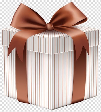 White and brown gift box , Christmas gift Paper , Gift Box with Brown Bow transparent background PNG clipart