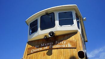 White and Brown St. Mawes Ferry Queen of Faimouth Ship Under Clear Blue Sky