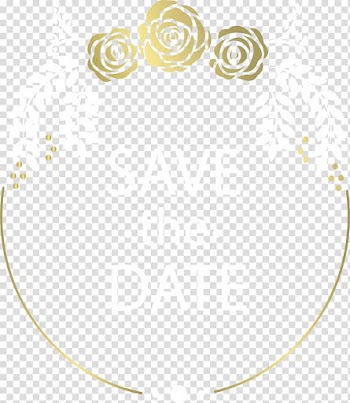 White and gold floral frame , Wedding invitation Paper Party, Gold border transparent background PNG clipart