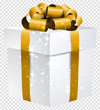 White and gold gift box , Gift Box Gold , White Shining Gift Box with Gold Bow transparent background PNG clipart