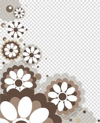 White and gray flowers border, Illustration, Korean vintage decorative patterns material transparent background PNG clipart