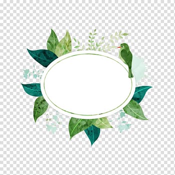 White and green leaf , Watercolor painting Leaf, retro pattern border transparent background PNG clipart