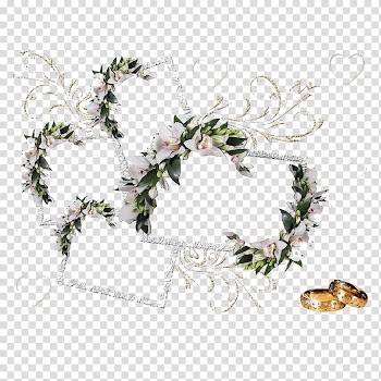 White and green leafed wreath illustration, frame Wedding, Wedding style frame transparent background PNG clipart