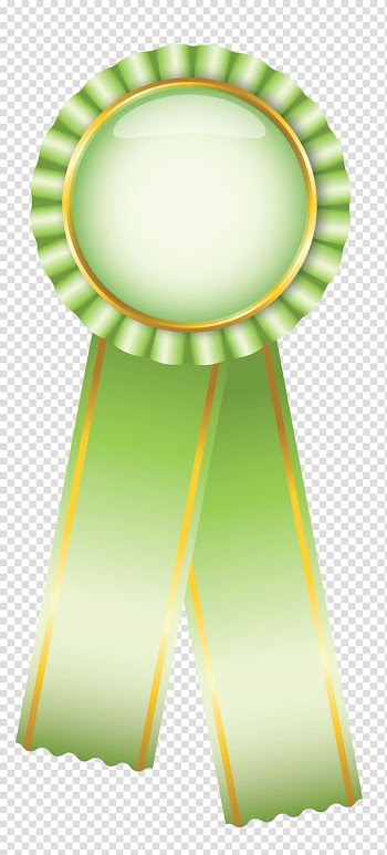 White and green medal, Blue ribbon Rosette , Rosette Ribbon Green transparent background PNG clipart