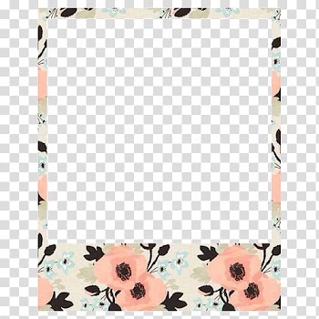 White and multicolored floral boarder, Frames Instant camera Desktop , others transparent background PNG clipart